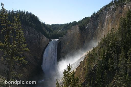 Upper falls in the Grand Canyon of Yellowstone Park