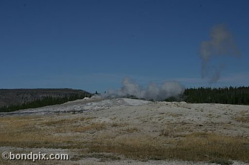 Old Faithful geyser errupts in Yellowstone Park